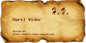 Hartl Vidor névjegykártya